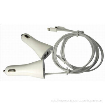 Iphone5 Connector Cable Apple Lightning Car Charger , Dual Usb Car Charger